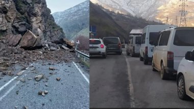 Hakkari-Çukurca yolunda heyelan