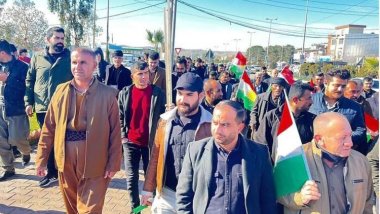 Çemçemal'da Erbil'e yönelik saldırılar protesto edildi