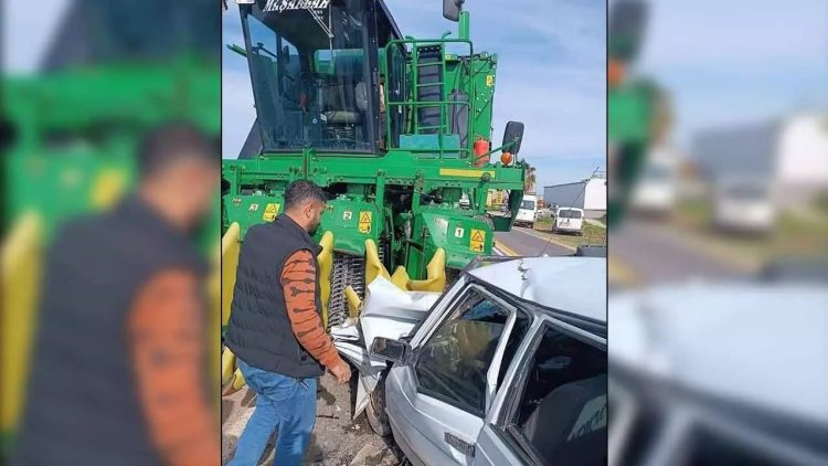 Urfa'da biçerdöver ile otomobil çarpıştı: 1 ölü, 1 yaralı
