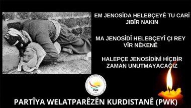 PWK: Halepçe soykırımının yaraları, ulusal birlik ve Kürdistan’ın özgürlüğüyle sarılabilir